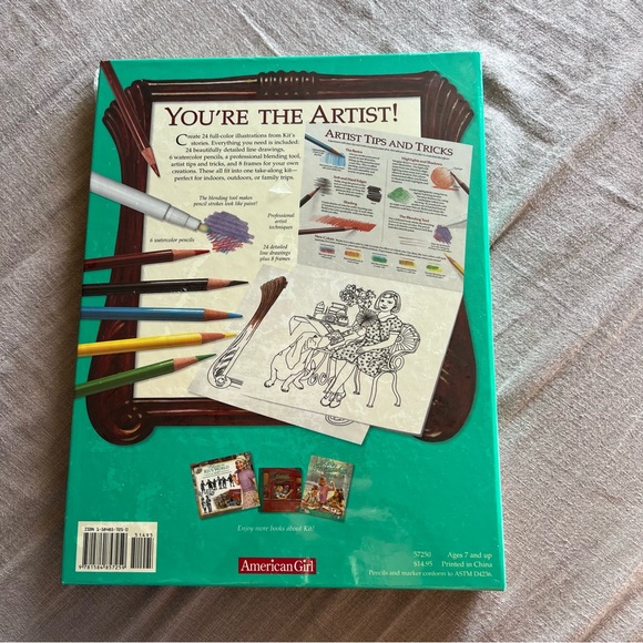American Girl KIT'S ART STUDIO BOOK Activity Drawing Pencils Hirsch Hunt 2008 - Picture 2 of 5